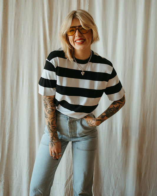 Crafted Heavyweight T-Shirt - Moto Stripe