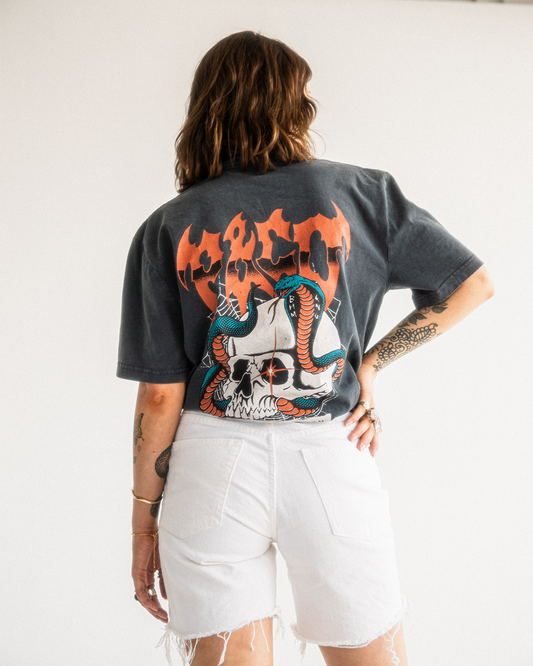 Forever Pushin' On T-Shirt - Acid Wash